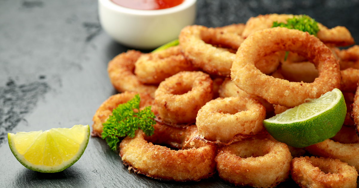 Calamari panati con sesamo