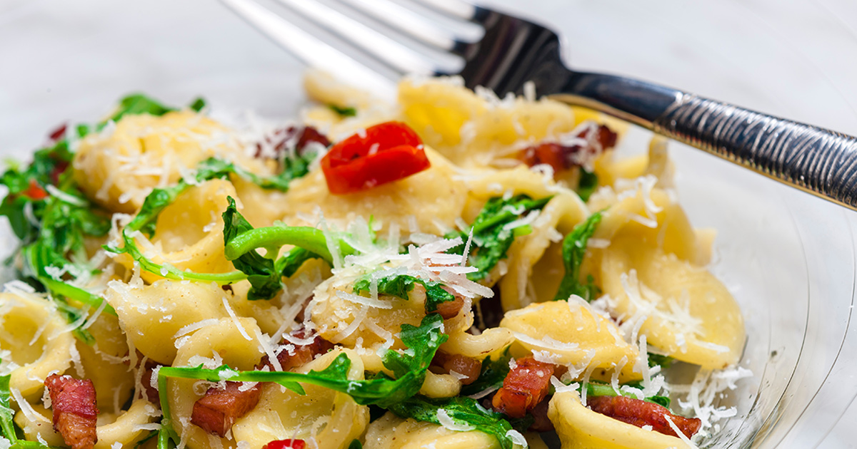 Orecchiette con rucola, aglio, basilico e zenzero fresco